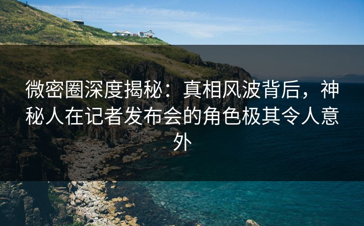 微密圈深度揭秘：真相风波背后，神秘人在记者发布会的角色极其令人意外